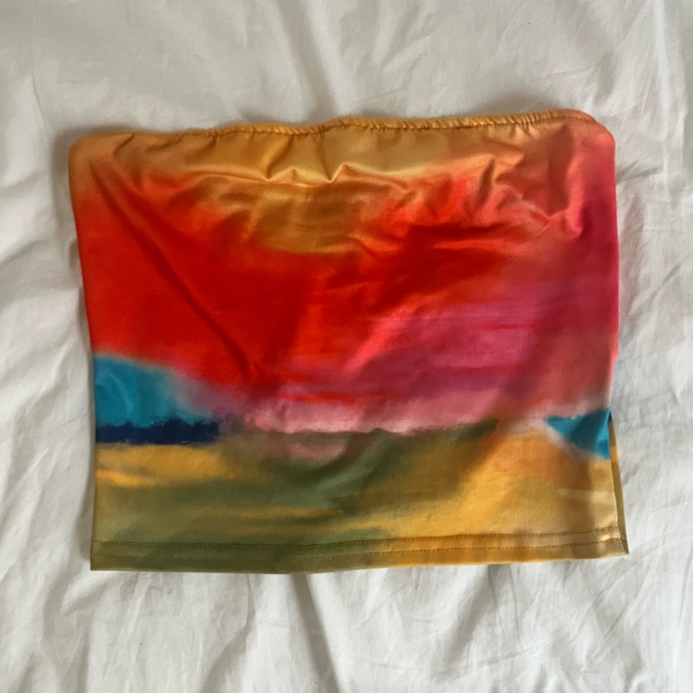 Women's Ombre Print Backless Crop Tube Top